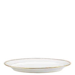 Plat ovale Vintage blanc et doré Ø 35-40 cm