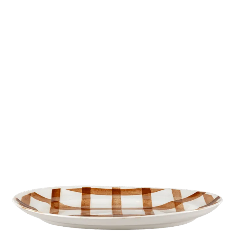 Plat ovale Vintage Carreau 35-40 x 22-27 cm