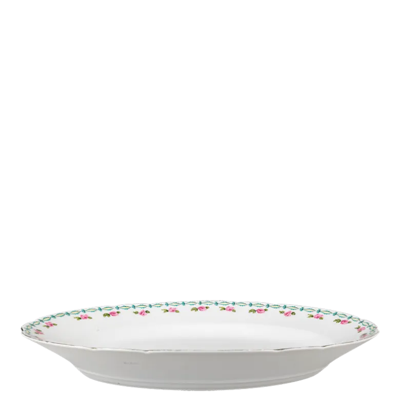 Plat ovale Vintage fleuri 35-40 x 22-27cm