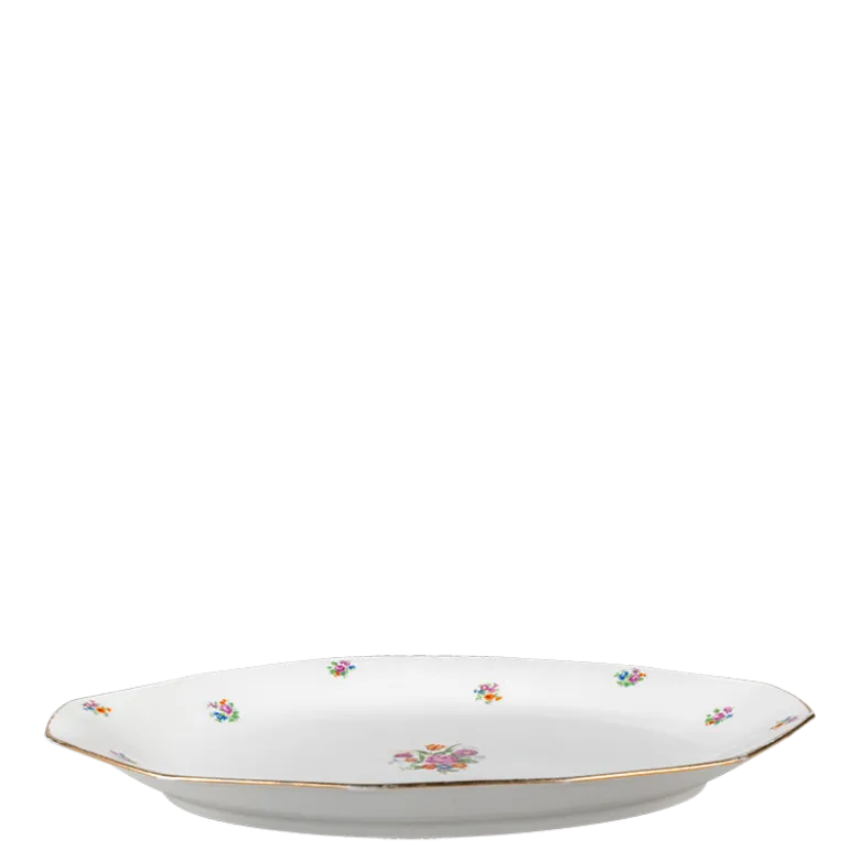 Plat ovale Vintage fleuri 35-40 x 22-27cm