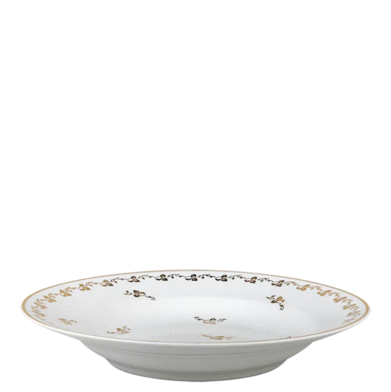 Plat Rond Vintage blanc et doré Ø 27-32 cm
