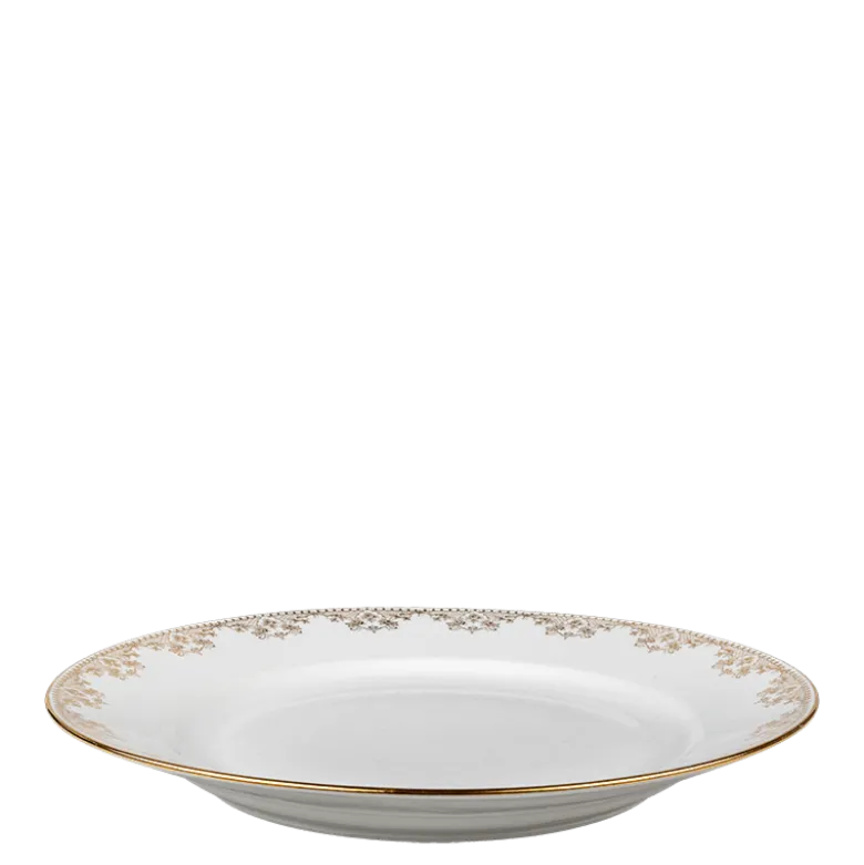 Plat Rond Vintage blanc et doré Ø 27-32 cm