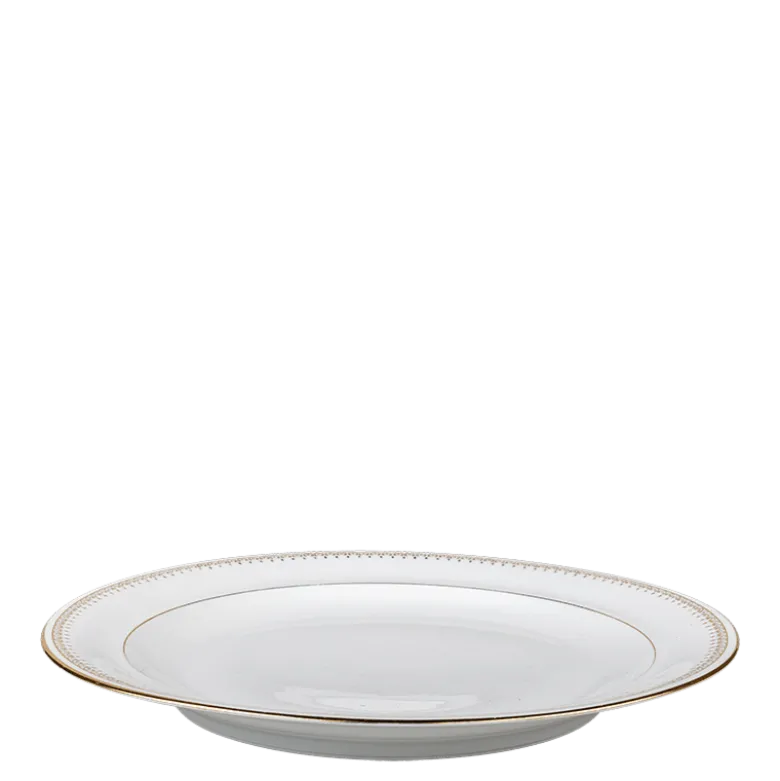 Plat Rond Vintage blanc et doré Ø 27-32 cm