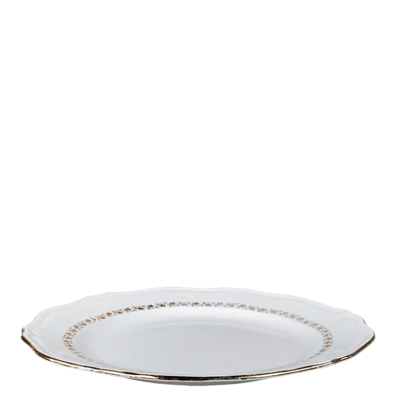 Plat Rond Vintage blanc et doré Ø 27-32 cm