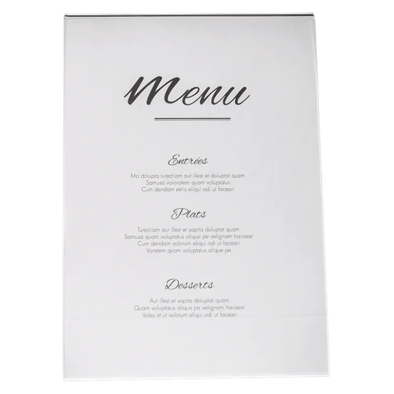 Porte-menu plexi A4