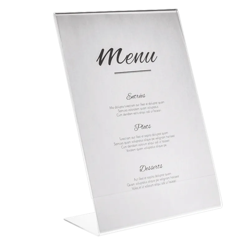Porte-menu plexi A4