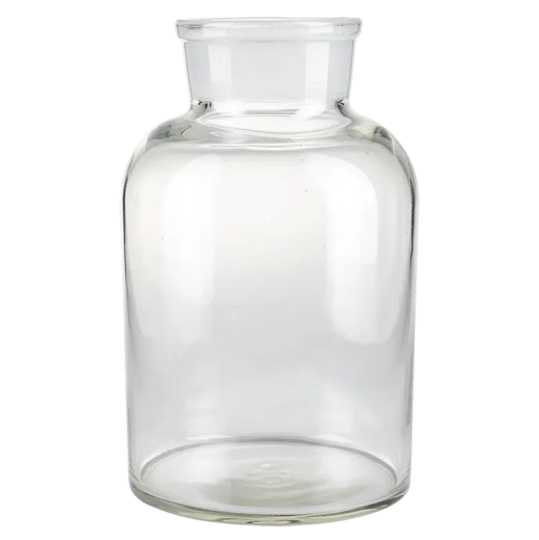 Pot à pharmacie vintage verre blanc grand format H 20-30 cm
