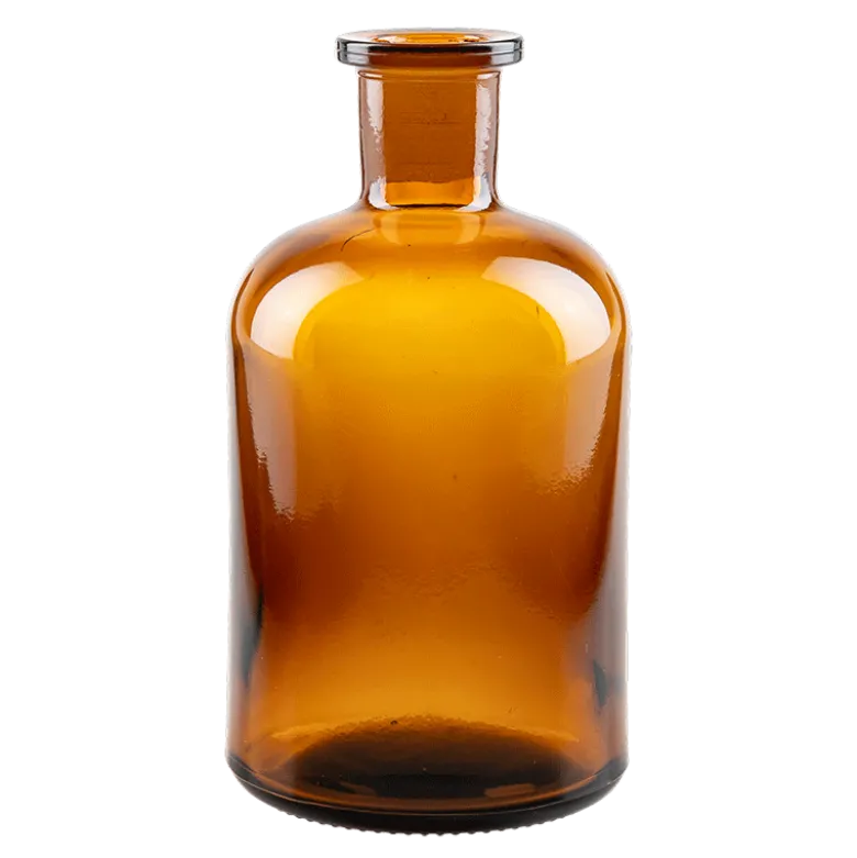 Pot à pharmacie vintage verre brun petit format H 8-20 cm