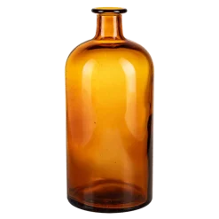 Pot à pharmacie vintage verre brun grand format H 20-24 cm