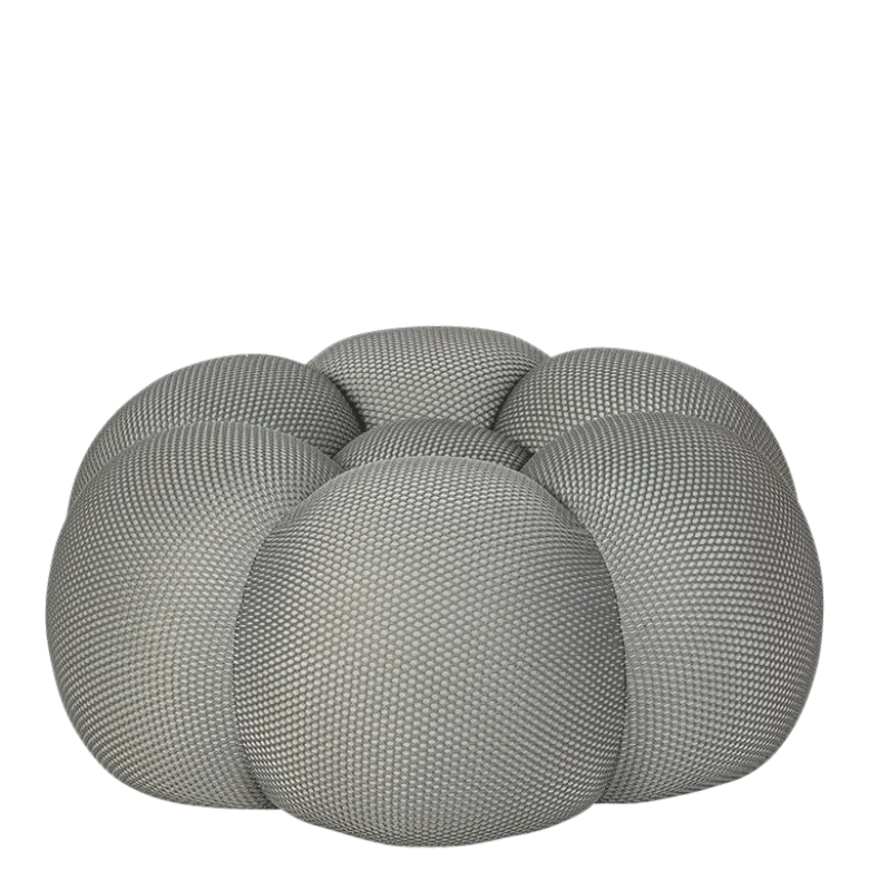 Pouf Bulle gris Ø 80 cm H 37 cm