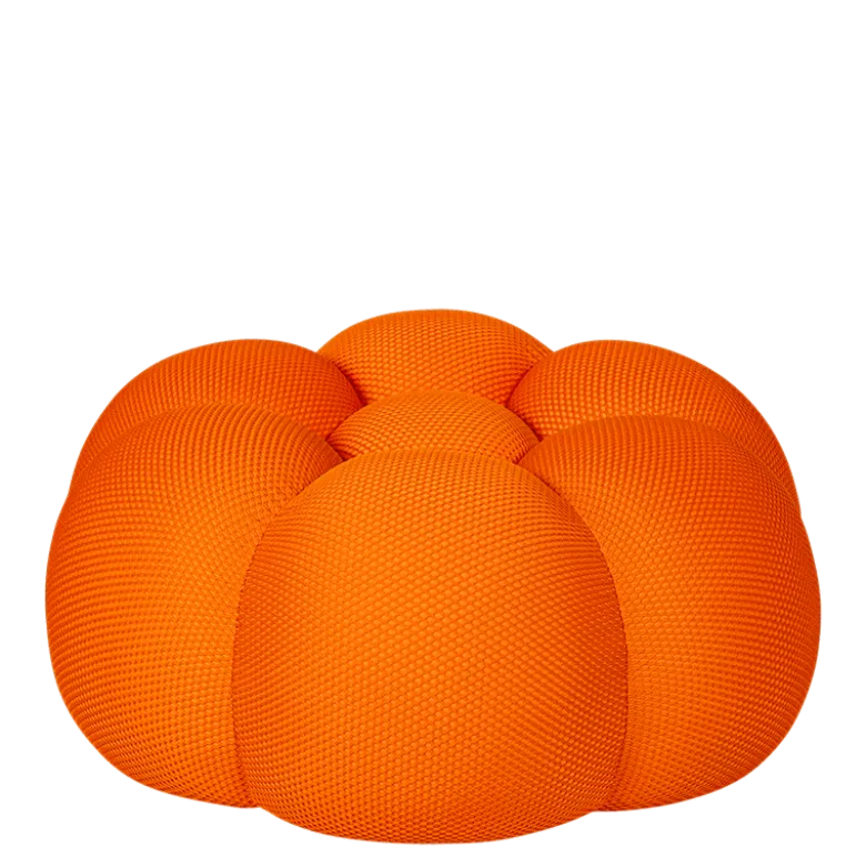 Pouf Bulle orange Ø 80 cm H 37 cm