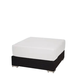 Pouf carré Lounge tressé gris 80 x 80 cm H 40 cm