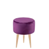 Pouf Juliette velours aubergine Ø 35 cm H 44 cm