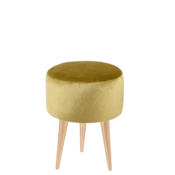Pouf Juliette velours vert Ø 35 cm H 44 cm