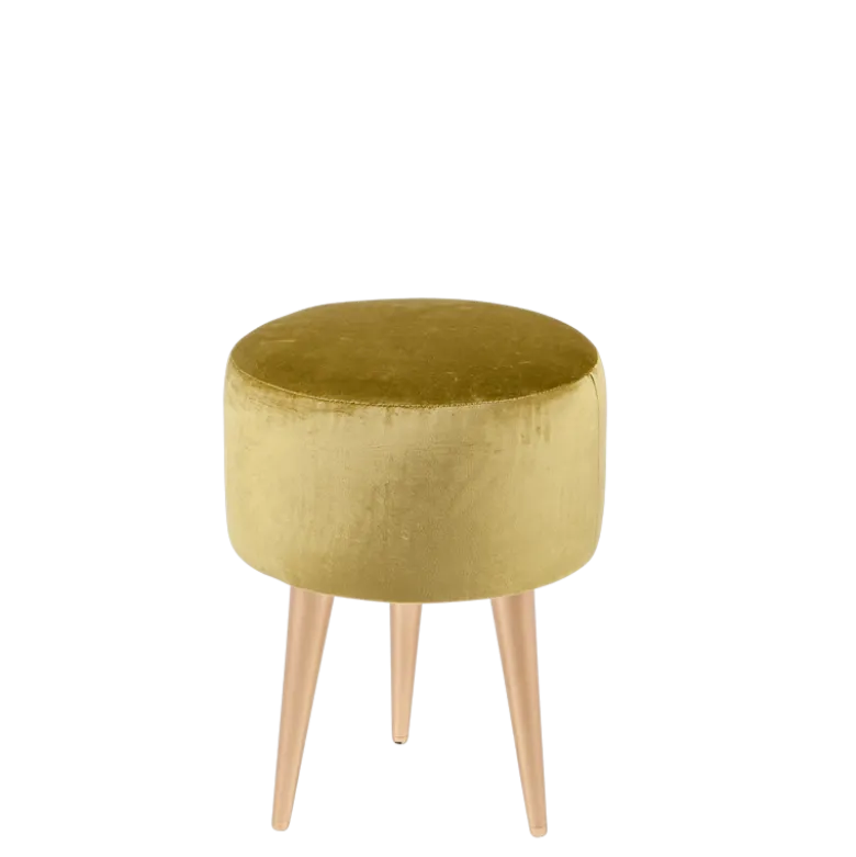 Pouf Juliette velours vert Ø 35 cm H 44 cm