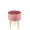Pouf Juliette velours vieux rose Ø 35 cm H 44 cm