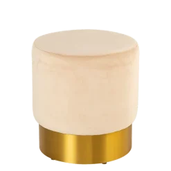 Pouf Luxor velours beige Ø 40 cm H 45 cm