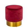Pouf Luxor velours rouge carmin Ø 40 cm H 45 cm