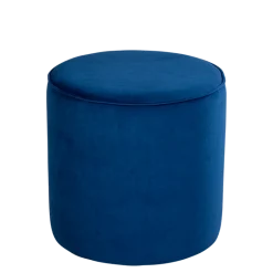 Pouf Preston velours bleu nuit M1 Ø 40 cm H 40 cm