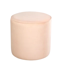Pouf Preston velours nude M1 Ø 40 cm H 40 cm