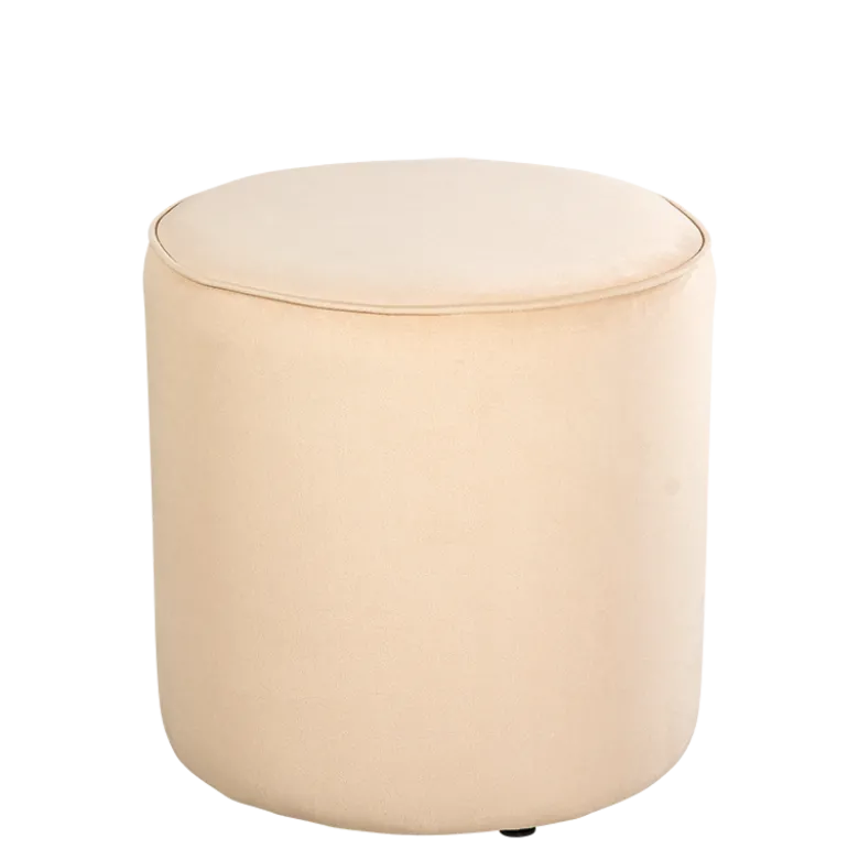 Pouf Preston velours sable M1 Ø 40 cm H 40 cm