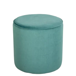 Pouf Preston velours vert amazone M1 Ø 40 cm H 40 cm