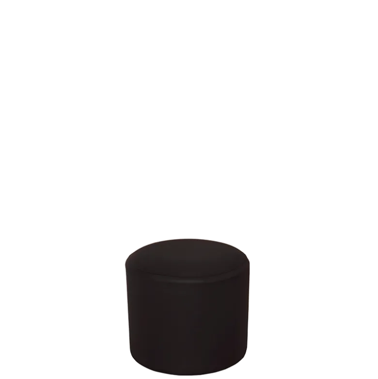 Pouf rond houssé noir Ø 50 cm H 45 cm