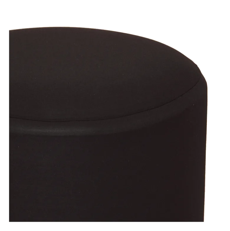 Pouf rond houssé noir Ø 50 cm H 45 cm