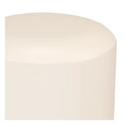 Pouf rond vinyle blanc Ø 50 cm H 45 cm