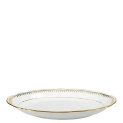 Ravier Vintage blanc et doré 21-24 cm x 14-16 cm