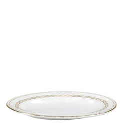 Ravier Vintage blanc et doré 21-24 cm x 14-16 cm