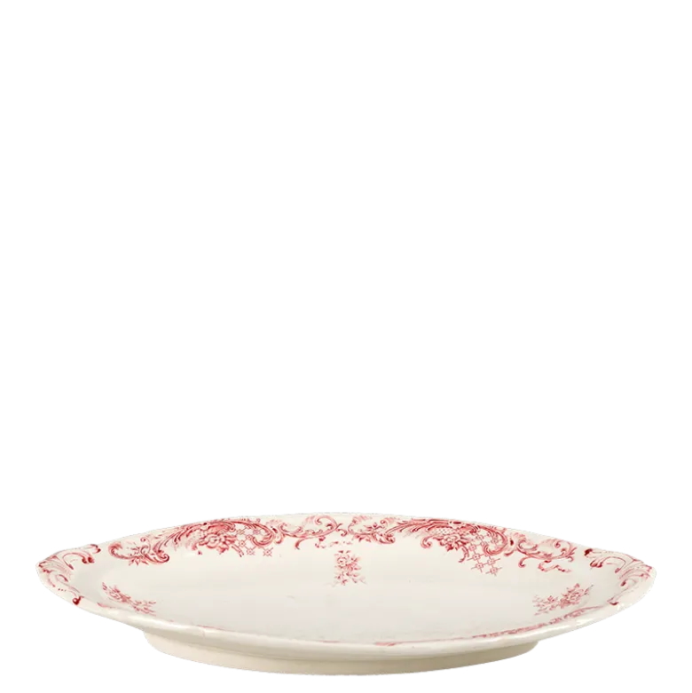 Ravier Vintage rouge rose 21-24 cm x 14-16 cm
