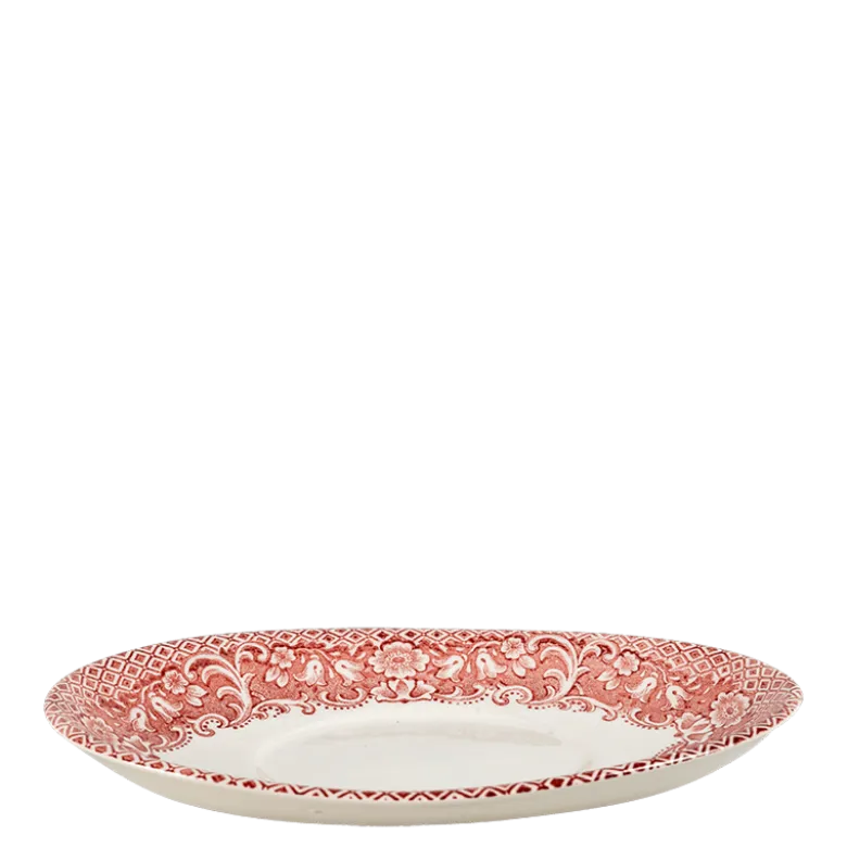 Ravier Vintage rouge rose 21-24 cm x 14-16 cm