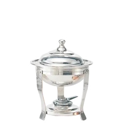 Réchaud rond argent H 36 cm Ø 27 cm