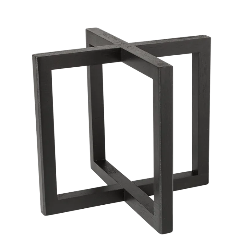 Réhausse bois noir 20 x 20 cm H 17,5 cm