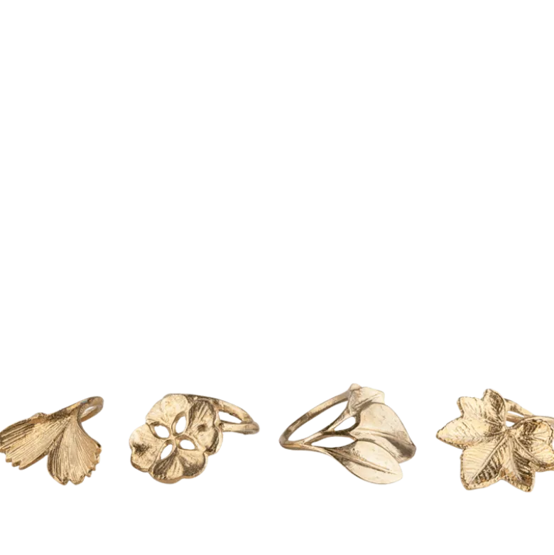 Rond de serviette feuille laiton