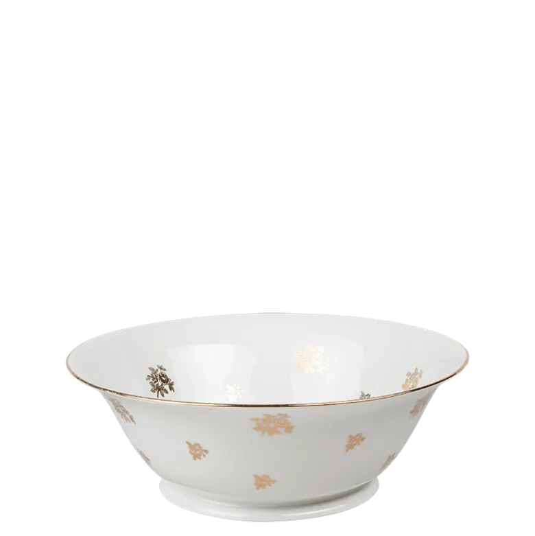 Saladier Vintage blanc et doré Ø 23-27 cm 2-3 L