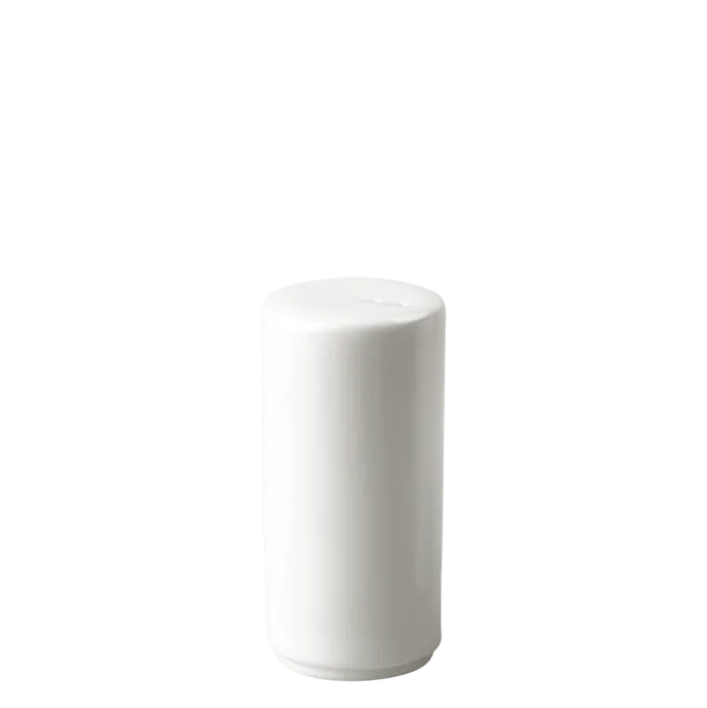 Salière porcelaine blanche Ø 3,2 cm H 6,2 cm (sel non fourni)