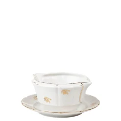 Saucière Vintage blanche et doré
