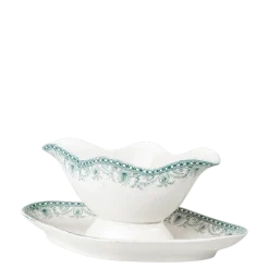 Saucière Vintage bleu vert 13-20 cm x 9-14 cm H 6-8 cm