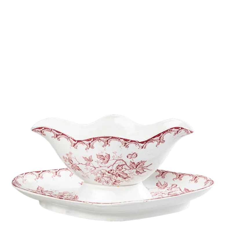 Saucière Vintage rouge rose