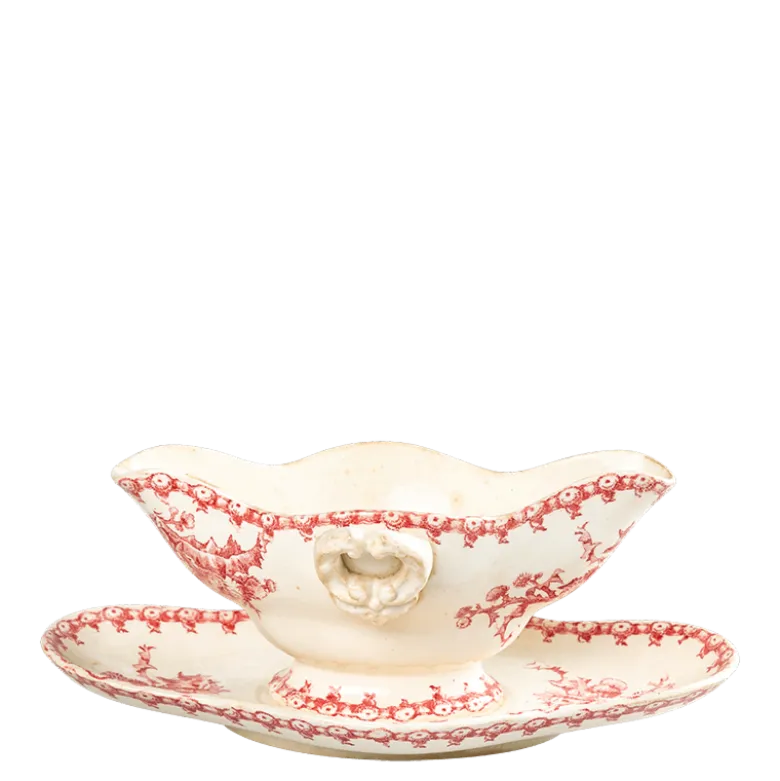 Saucière Vintage rouge rose