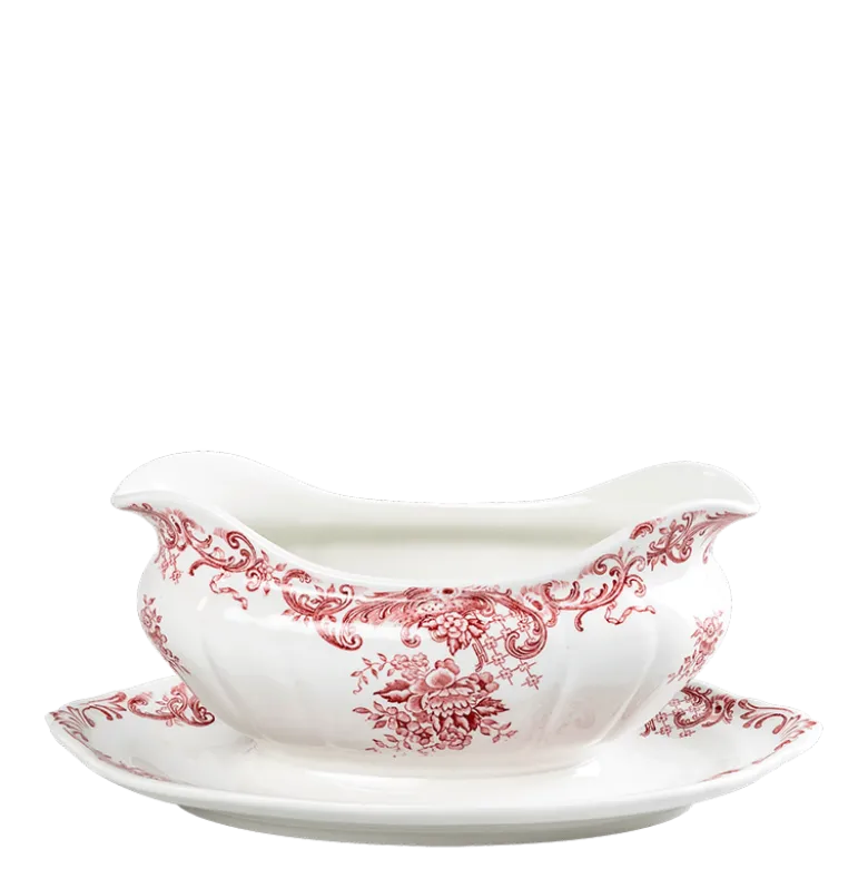 Saucière Vintage rouge rose