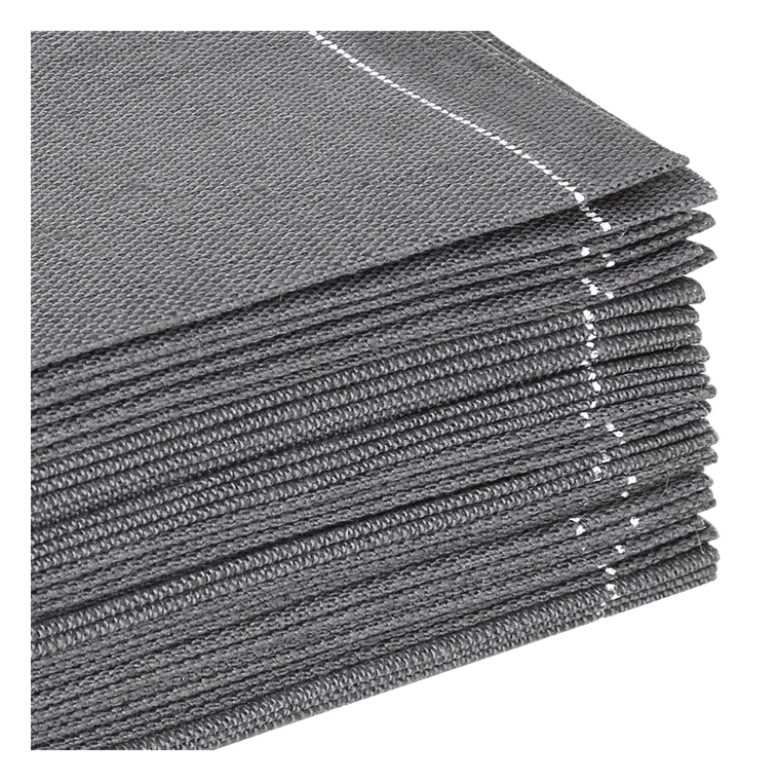 Serviettes cocktail tissu anthracite 20 x 20 cm (par 30)