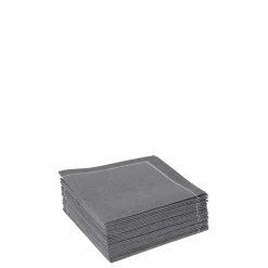 Serviettes cocktail tissu anthracite 20 x 20 cm (par 30)