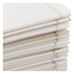 Serviettes cocktail tissu blanc 20 x 20 cm (par 30)