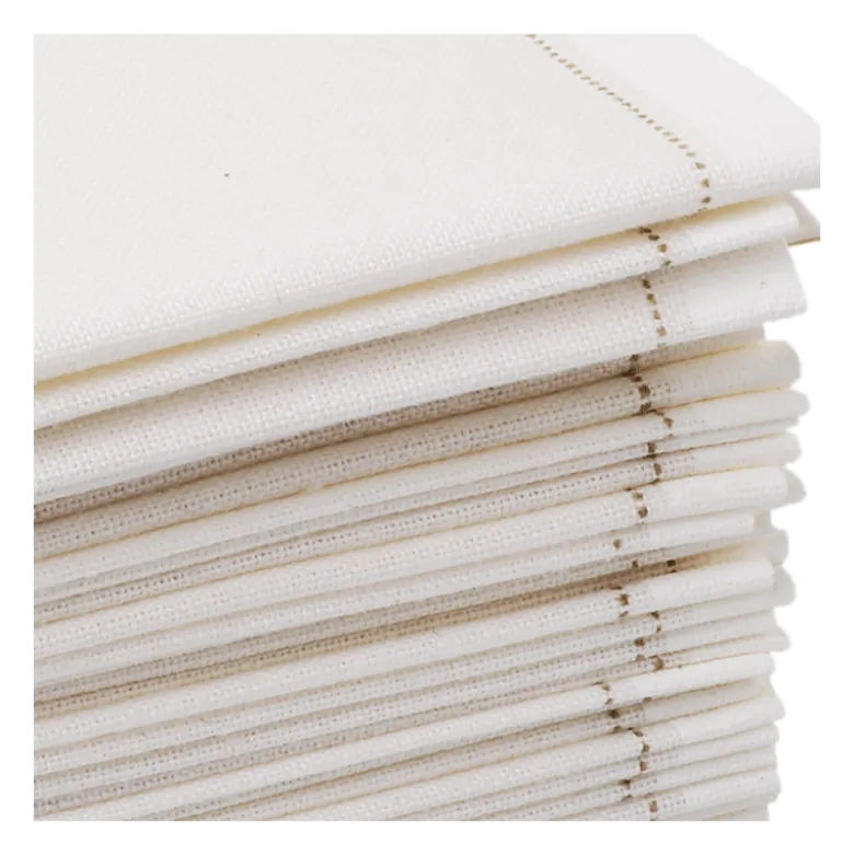 Serviettes cocktail tissu blanc 20 x 20 cm (par 30)