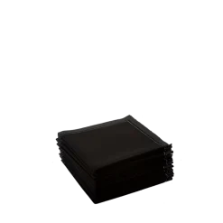 Serviettes cocktail tissu noir 20 x 20 cm (par 30)