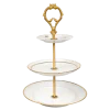 Serviteur Vintage 3 étages blanc et doré