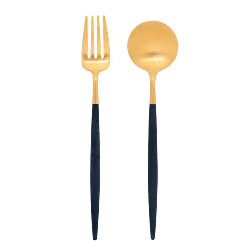 Set de couverts de service Cutipol bleu et or
